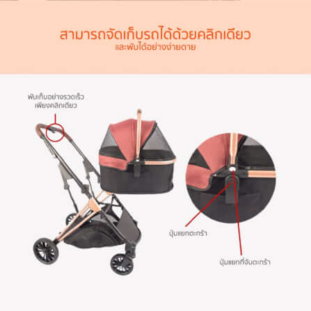 รถเข็นสัตว์เลี้ยง COCOGU รุ่น BC1-G สีดำ_4