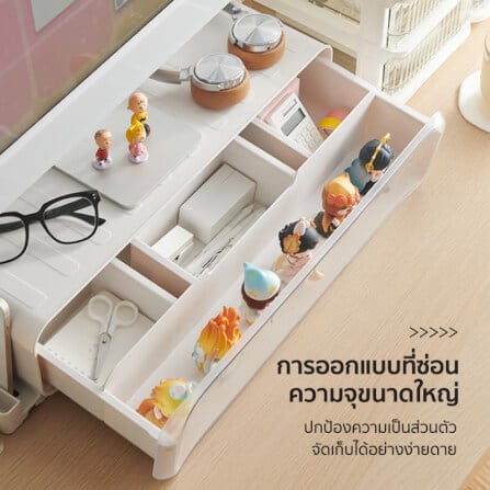 กล่องลิ้นชักโชว์โมเดล COCOGU รุ่น 922 มีไฟ สีขาว_5