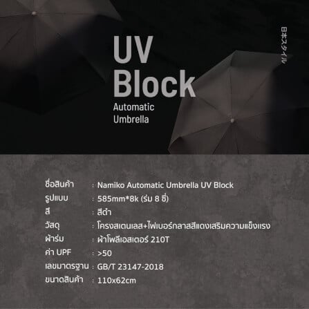 ร่มกันแดด Namiko รุ่น UVO1001 สีเขียวอ่อน_7