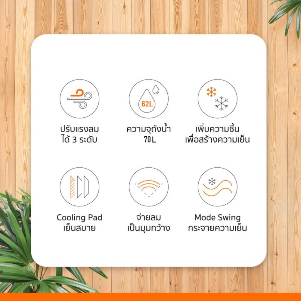 พัดลมไอเย็น SCE PLUS รุ่น M-X2 70L สีเทา