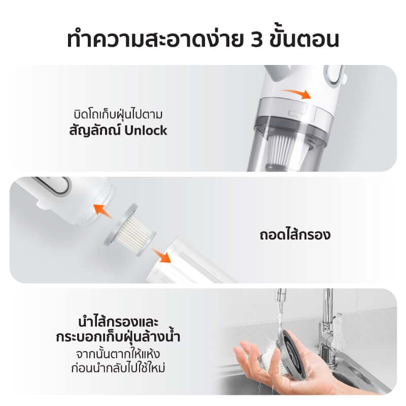 เครื่องดูดฝุ่นแบบด้าม SCE PLUS รุ่น VC-A สีฟ้า