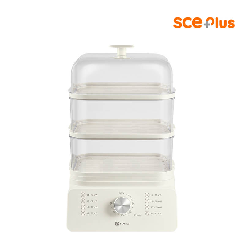 หม้อนึ่งอาหารไฟฟ้า 3 ชั้น SCE Plus รุ่น ES1 สีขาว_0