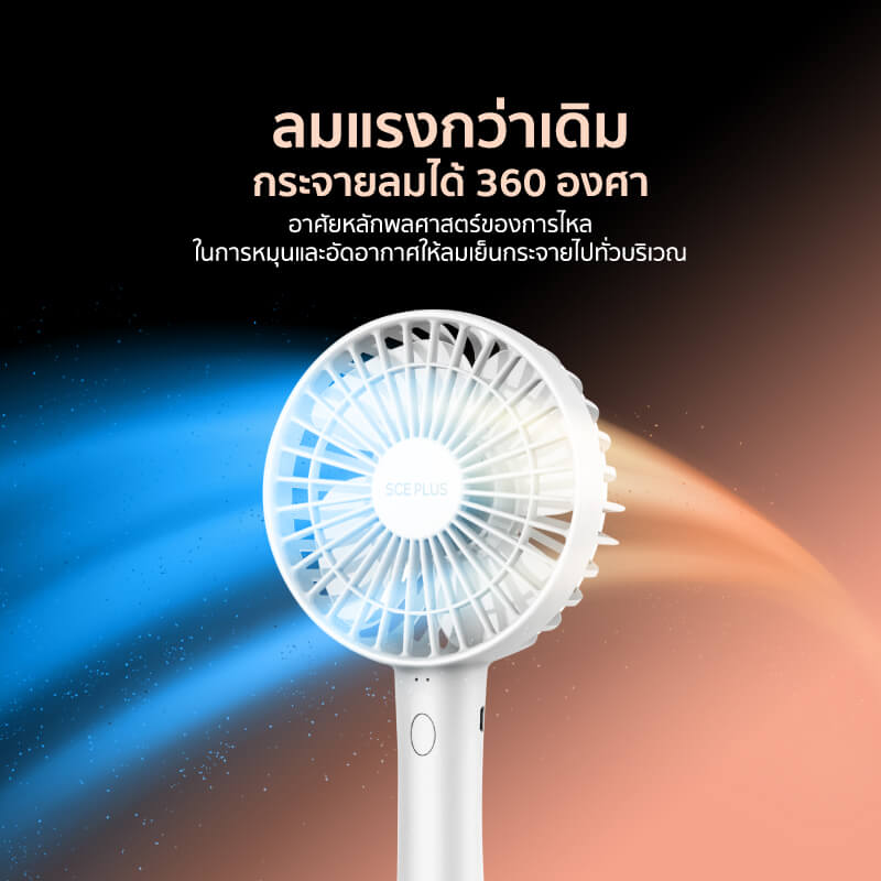 พัดลมพกพา SCE Plus รุ่น HF-1 สีขาว
