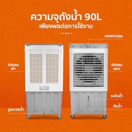 พัดลมไอเย็น SCE Plus รุ่น Max Pro 90L สีเทา_4