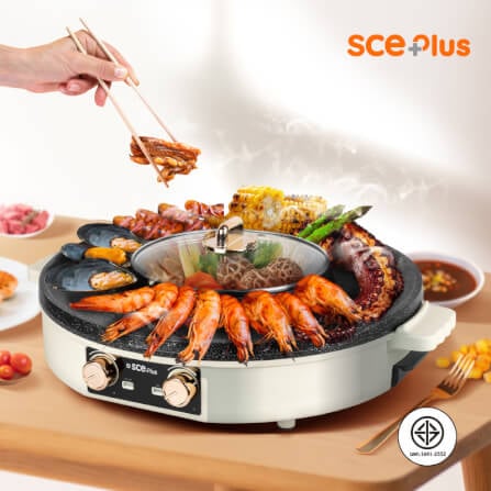 เตาปิ้งย่างไฟฟ้า SCE Plus รุ่น G18 สีครีม_9