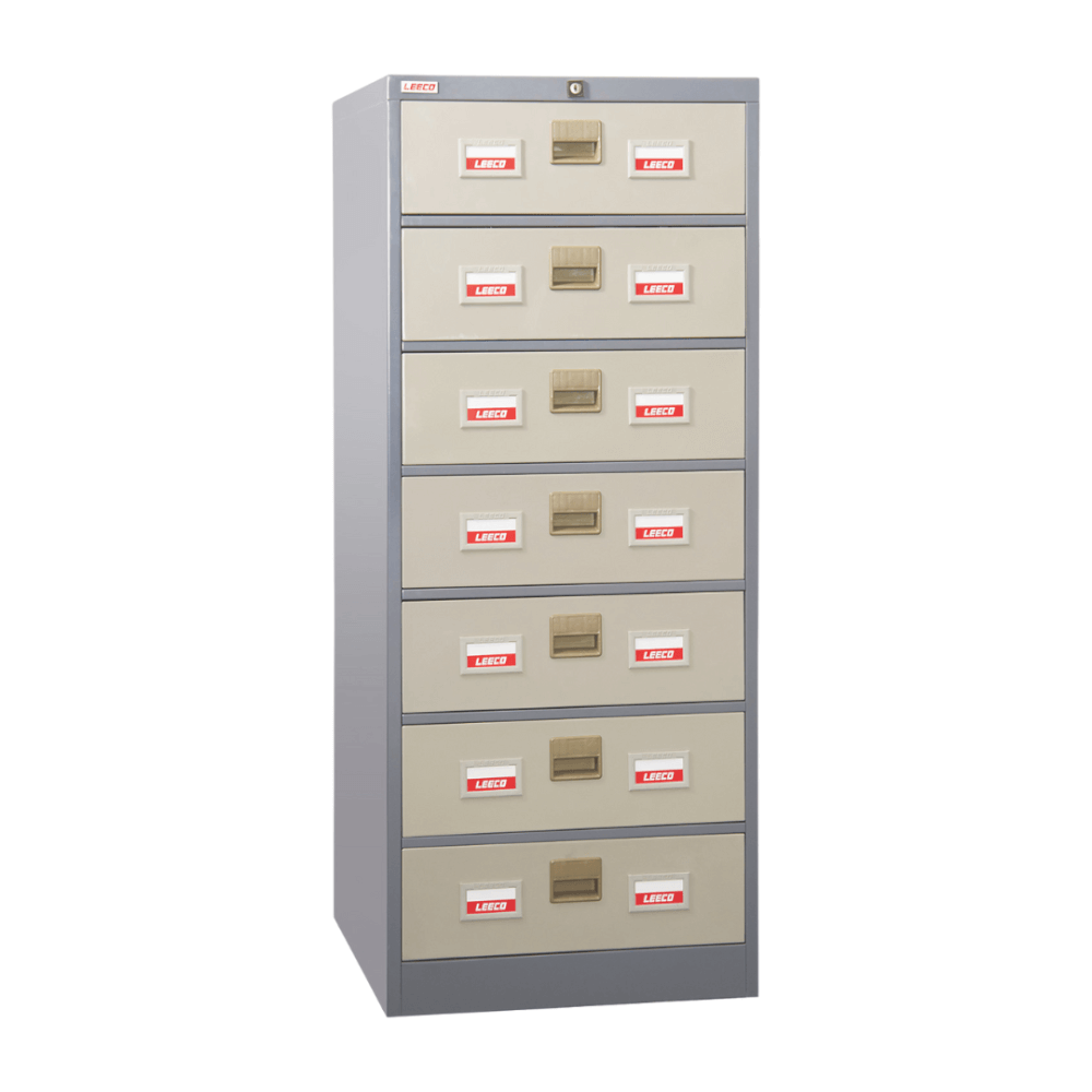 ตู้เก็บเอกสาร 7 ชั้น LEECO รุ่น CD-057 สีเทาสลับ ขนาด INDEX CARD หรือ พาสปอร์ต