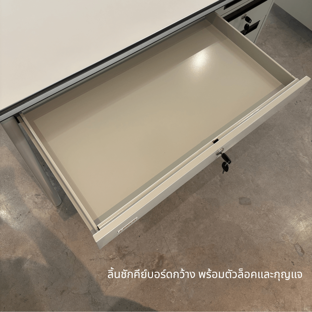 โต๊ะทำงานเหล็ก LEECO รุ่น DC-2648 4 ฟุต เทาอ่อน