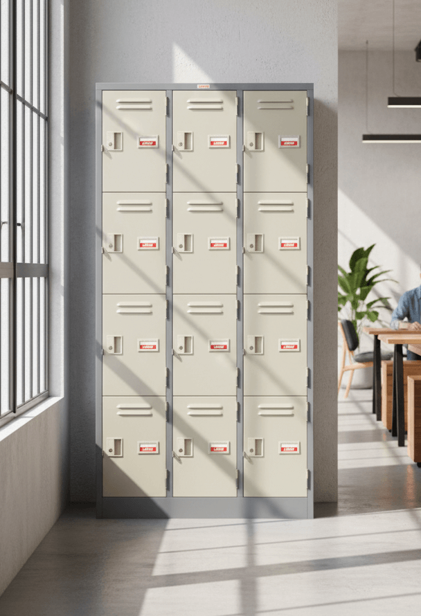 ตู้ล็อคเกอร์ 12 ช่อง LEECO LK-112 เทาสลับ