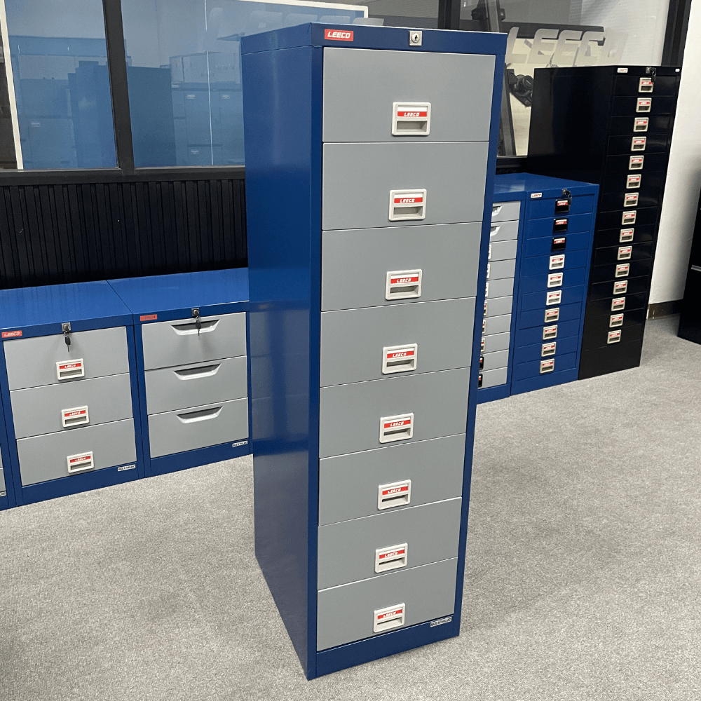 ตู้เก็บเอกสาร 8 ลิ้นชัก LEECO CT-308 น้ำเงินสลับ