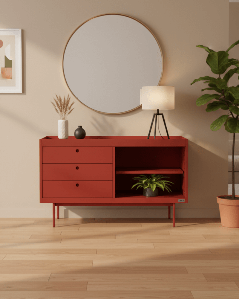 ชั้นวางทีวี LEECO LC02-A TERRACOTTA RED ขนาด 120 ซม_4