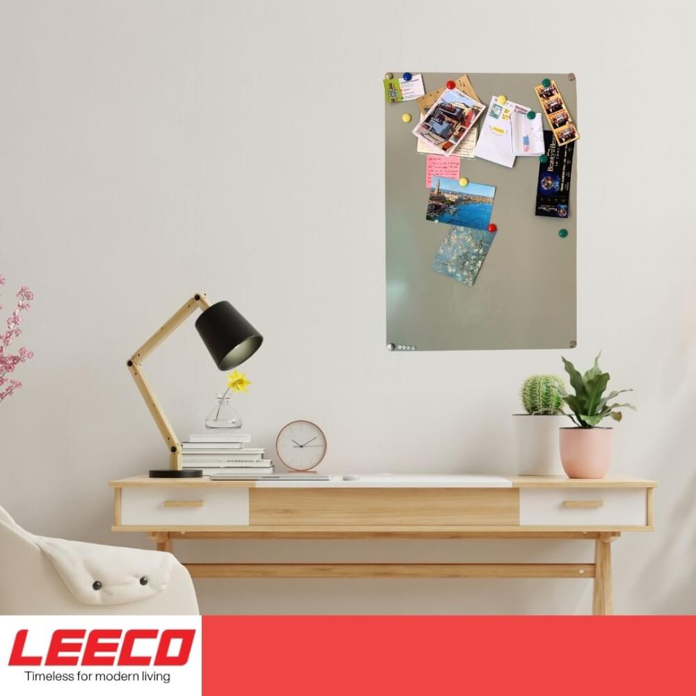 บอร์ดกระดานแม่เหล็กติดผนัง LEECO รุ่น MB-5840 เทาอ่อน