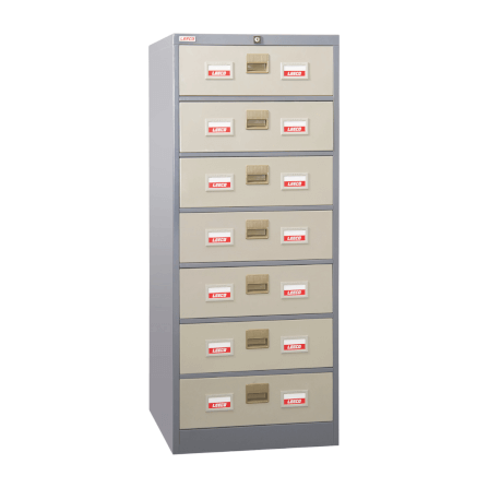 ตู้เก็บเอกสาร 7 ชั้น LEECO รุ่น CD-057 สีเทาสลับ ขนาด INDEX CARD หรือ พาสปอร์ต_0