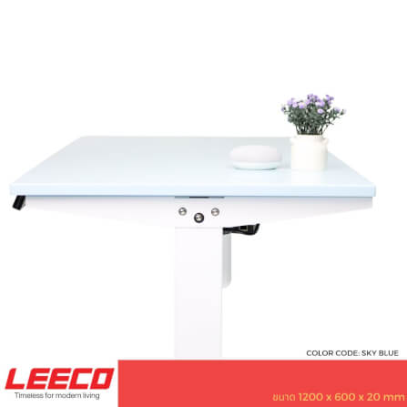 โต๊ะปรับระดับไฟฟ้า หน้าไม้ MDF เคลือบไฮกลอส มอเตอร์ 2 ระดับ LEECO GT-612-SM-BLUE ฟ้า_2