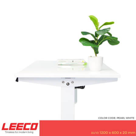 โต๊ะปรับระดับไฟฟ้า หน้าไม้ MDF เคลือบไฮกลอส มอเตอร์ 2 ระดับ LEECO GT-612-SM-BLUE ขาว_2