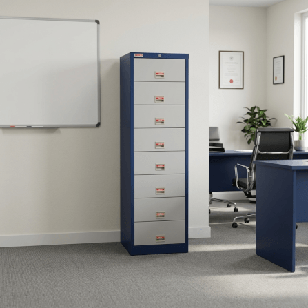 ตู้เก็บเอกสาร 8 ลิ้นชัก LEECO CT-308 น้ำเงินสลับ_2