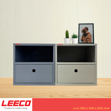 ตู้โชว์ ตู้แขวน LEECO BX-1D สีเทาอ่อน_3
