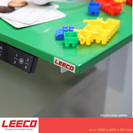 โต๊ะปรับระดับไฟฟ้า หน้าไม้ MDF เคลือบไฮกลอส มอเตอร์ 2 ระดับ LEECO GT-612-SM-GREEN เขียว_3