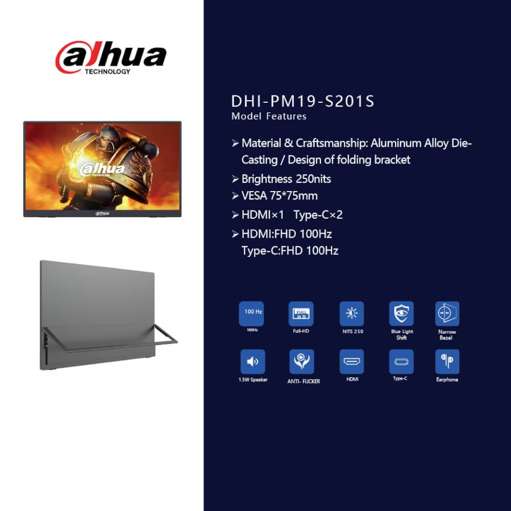 จอมอนิเตอร์พกพา 18.5 นิ้ว DAHUA DHI-PM19-S201S_10