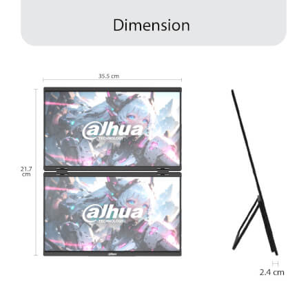 จอมอนิเตอร์พกพา 15.6 นิ้ว DAHUA DHI-PM16-D201S จอคู่พับได้_3