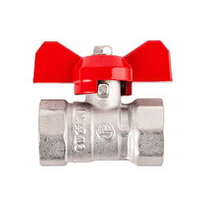 บอล์วาล์วปีกผีเสื้อ LL1163 แบบชุบนิคเกิ้ล 3/4"