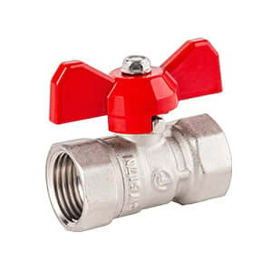 บอล์วาล์วปีกผีเสื้อ LL1163 แบบชุบนิคเกิ้ล 3/4"