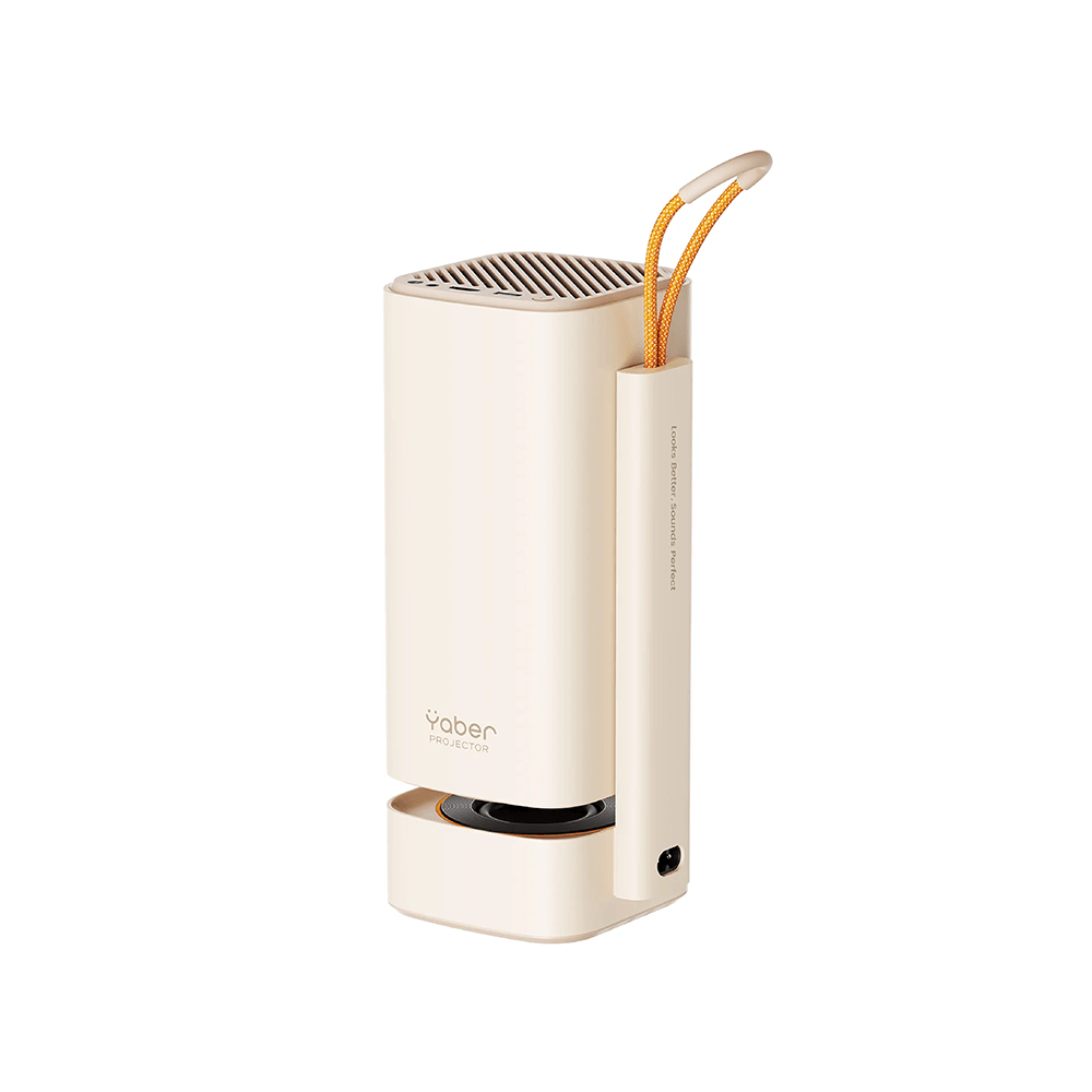 โปรเจคเตอร์ YABER T1 PRO สีเบจ หมุนได้ 180° คมชัด 1080P FHD สว่าง 220 ANSI LUMENS
