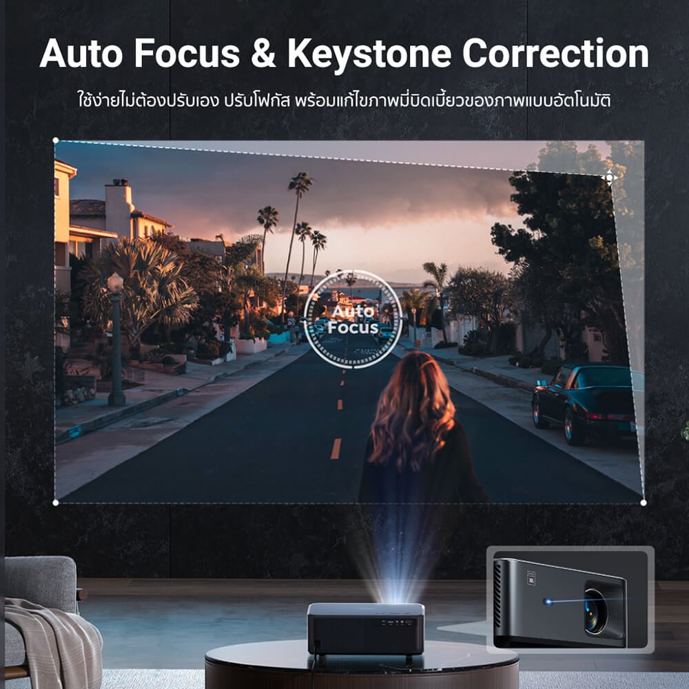 โปรเจคเตอร์ YABER K2S ANDROID 9.0  รองรับภาพระดับ 4K พร้อมระบบ ANDROID 9.0