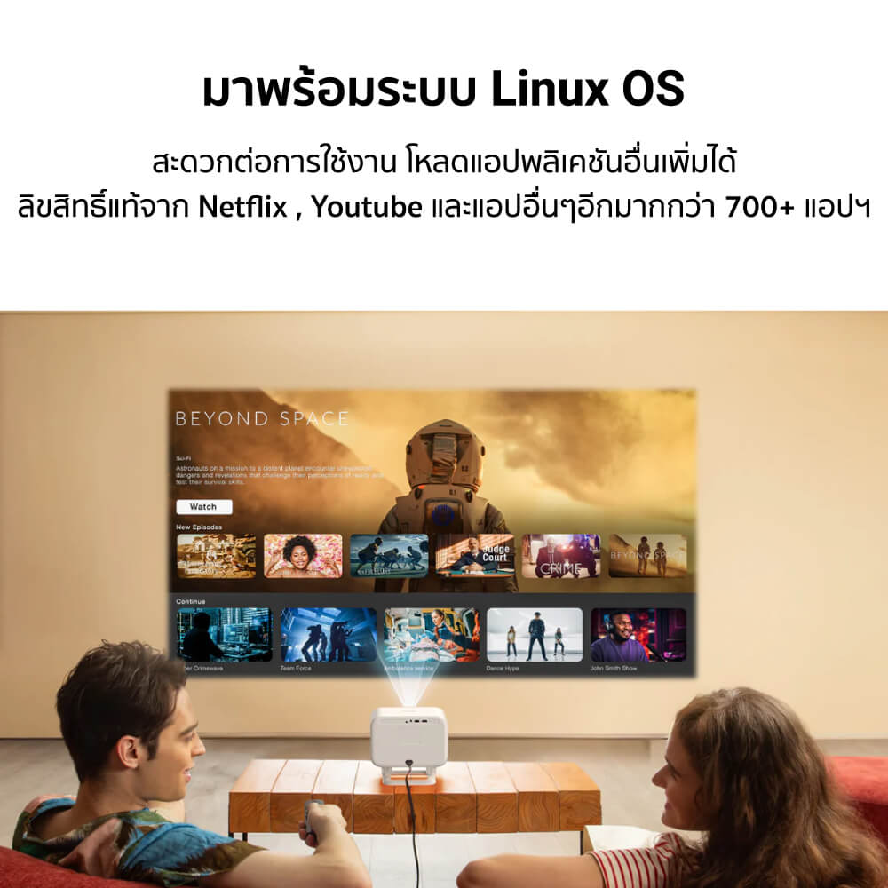 โปรเจคเตอร์ YABER L2 PLUS (พร้อมลำโพง JBL ในตัว) รองรับระบบ LINUX OS