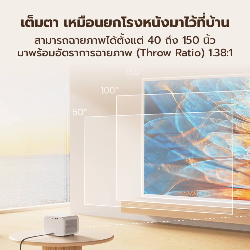 โปรเจคเตอร์ YABER L2S (พร้อมลำโพง JBL ในตัว)