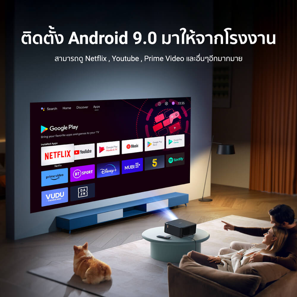 โปรเจคเตอร์ YABER K2S ANDROID 9.0  รองรับภาพระดับ 4K พร้อมระบบ ANDROID 9.0