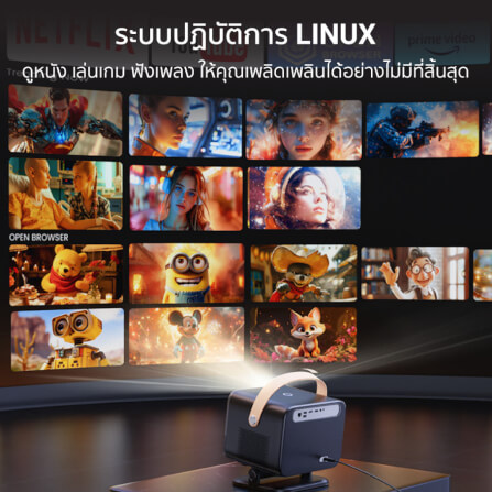 โปรเจคเตอร์ YABER U12  คุณภาพเสียง DOLBY AUDIO รองรับระบบ LINUX OS_2