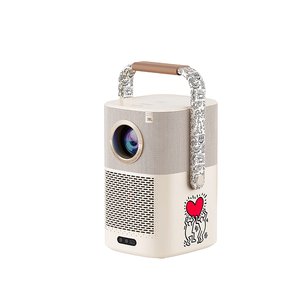 โปรเจคเตอร์ YABER T2 X KEITH สีครีม มีแบตเตอรี่ในตัว ความสว่าง 450 ANSI LUMENS_0