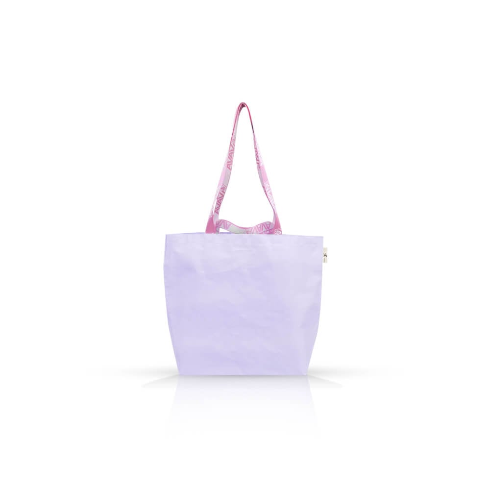 กระเป๋าช้อปปิ้ง VAVAZ รุ่น พาสเทลใบใหญ่ สีม่วง
