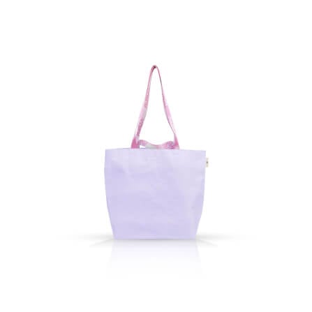 กระเป๋าช้อปปิ้ง VAVAZ รุ่น พาสเทลใบใหญ่ สีม่วง_0