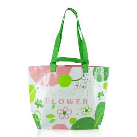 กระเป๋าช้อปปิ้ง VAVAZ รุ่น FLOWER สีชมพู-เขียว_0