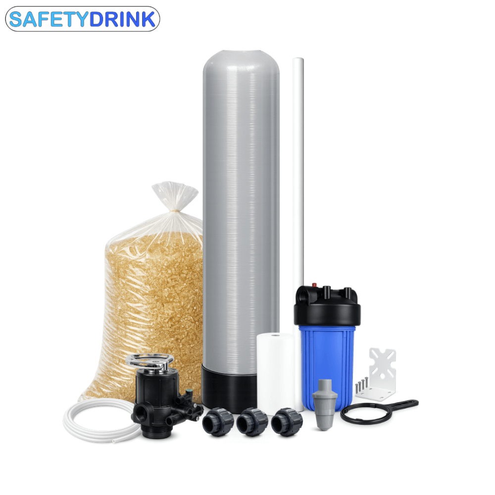 เครื่องกรองน้ำใช้ SAFETYDRINK ขนาด 8 นิ้ว สูง 44 นิ้ว สีเทา พร้อมสารกรองน้ำเรซิ่น รุ่น FRP-S0803-G_0