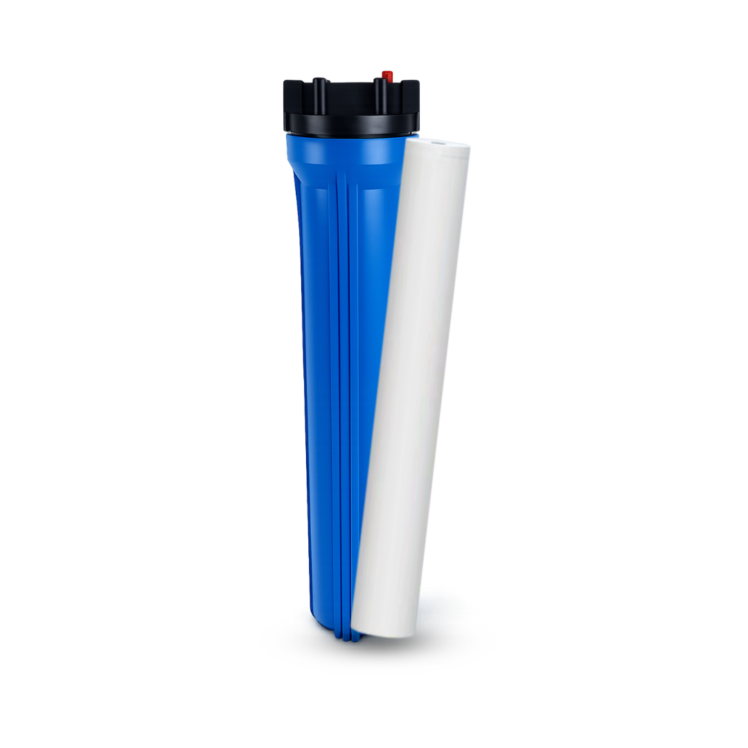 เครื่องกรองน้ำใช้ EZYTEC ขนาด 20 นิ้ว ทางน้ำเข้า-ออก 6 หุน สีน้ำเงิน
