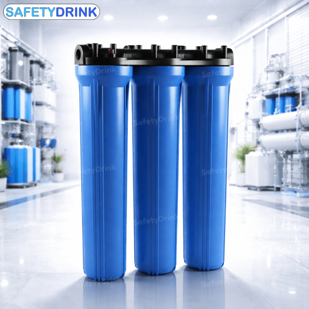 เครื่องกรองน้ำใช้ HOUSING 3 ขั้นตอน 20 นิ้ว ขนาดเกลียวท่อเข้า–ออก 1/2 นิ้ว (4 หุน) 4 หุน HYDROMAX_3