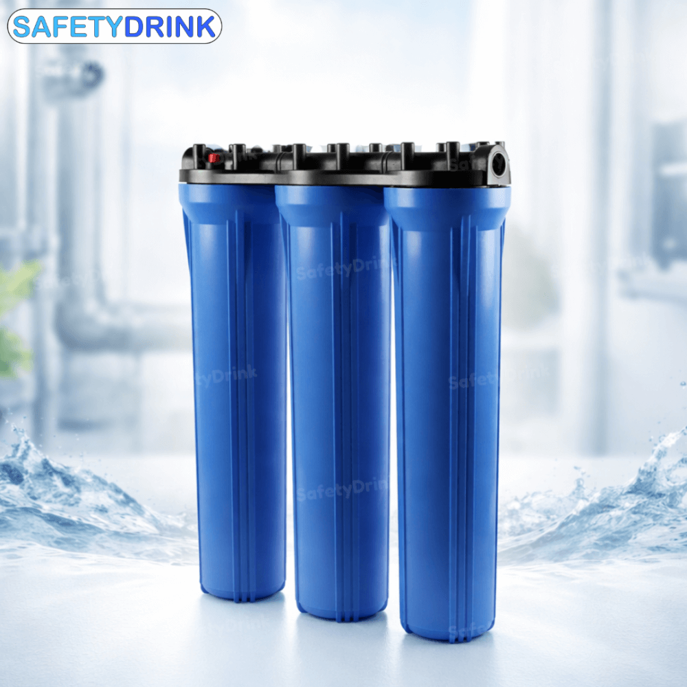 เครื่องกรองน้ำใช้ HOUSING 3 ขั้นตอน 20 นิ้ว ขนาดเกลียวท่อเข้า–ออก 1/2 นิ้ว (4 หุน) 4 หุน HYDROMAX_4