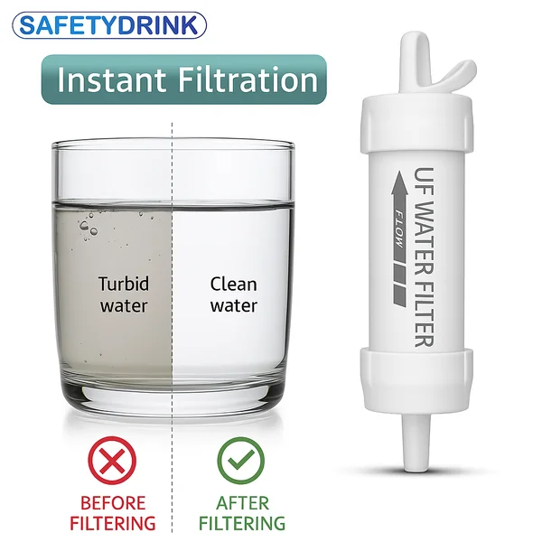 หลอดกรองน้ำพกพา SAFETY DRINK ขนาดเล็ก ระบบกรอง UF_2