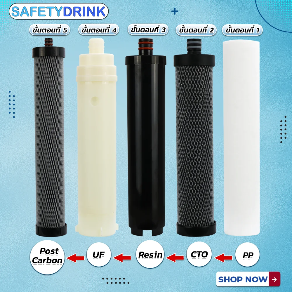 เครื่องกรองน้ำดื่ม 5 ขั้นตอน SAFETYDRINK รุ่น DURAPURE UF STAINLESS STEEL_8
