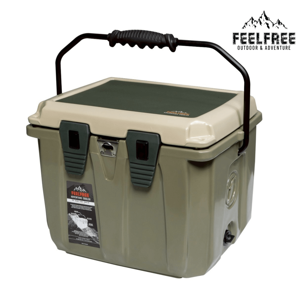 ถังน้ำแข็งเกรดพรีเมี่ยม FEELFREE ขนาด 25 ลิตร สี เขียว/แทน
