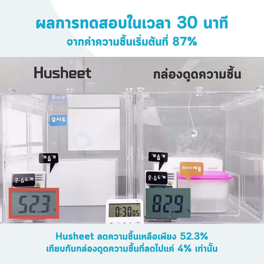 แผ่นลดกลิ่นอับสำหรับตู้เสื้อผ้า HUSHEET กันความชื้น นำเข้าจากเกาหลี (6 แพ็ค แถม 1)_4