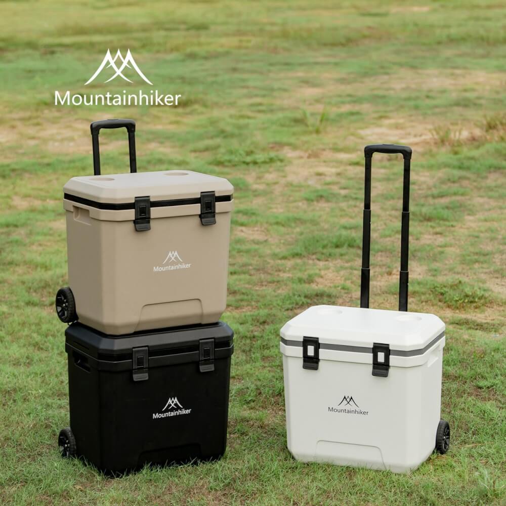 ถังแช่อเนกประสงค์ แบบมีล้อเลื่อน MOUNTAINHIKER 38 ลิตร สีกากี