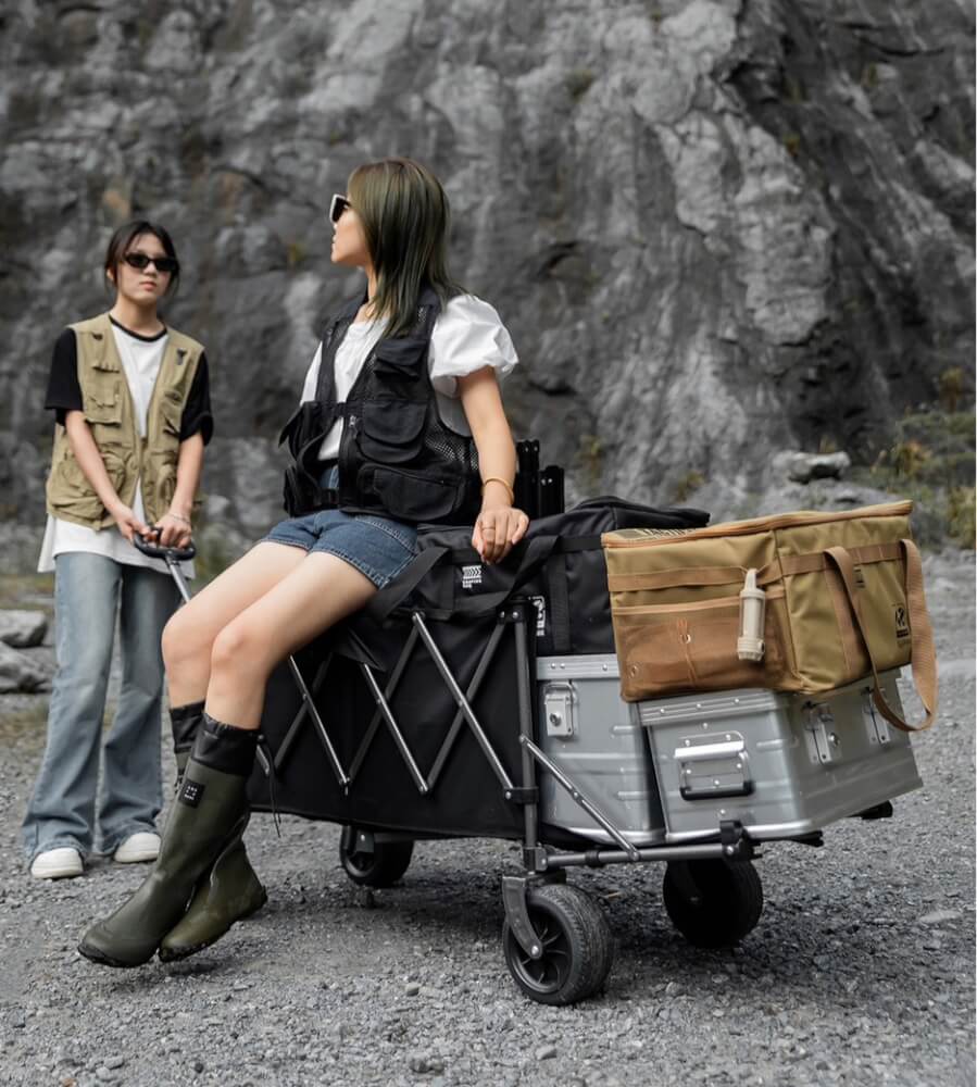 รถเข็นอเนกประสงค์ MOUNTAINHIKER สีดำ (เปิดหลังพับ)