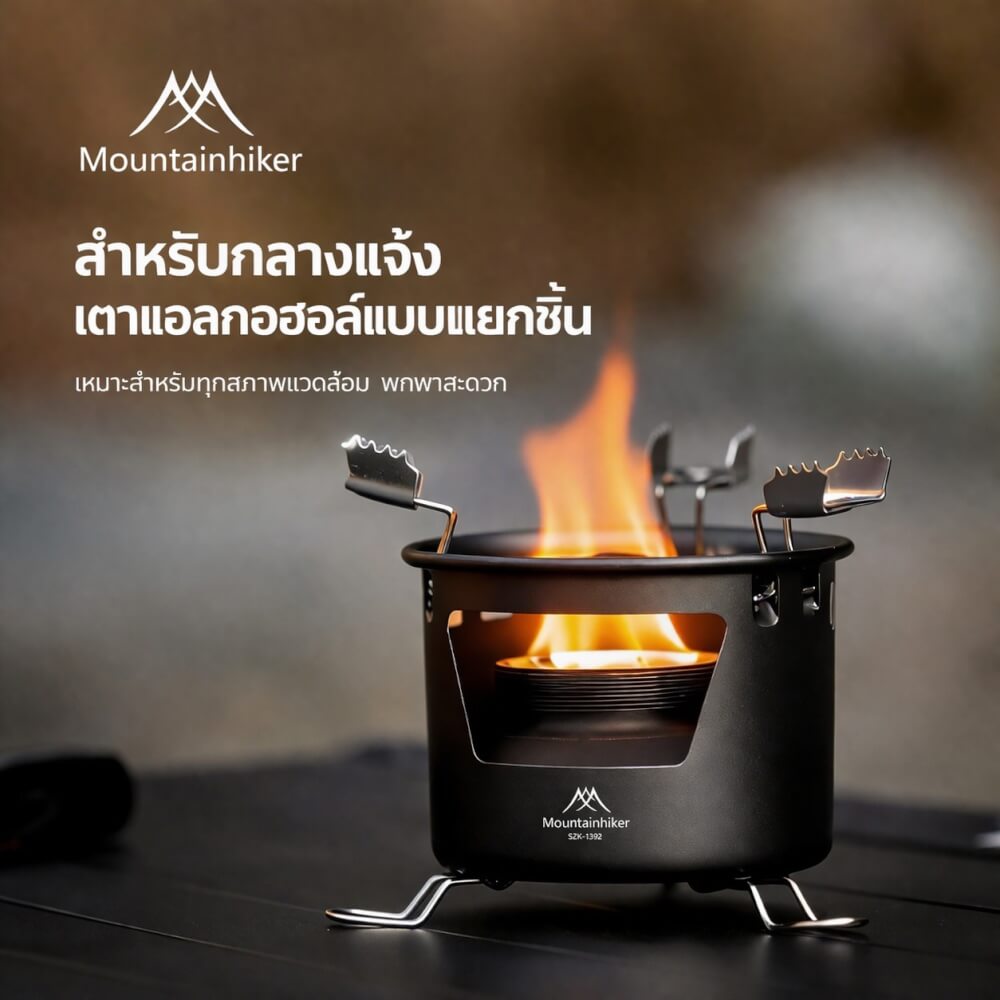 เตาแอลกอฮอล์ แยกส่วน MOUNTAINHIKER 50 มล.สีเทาเข้ม