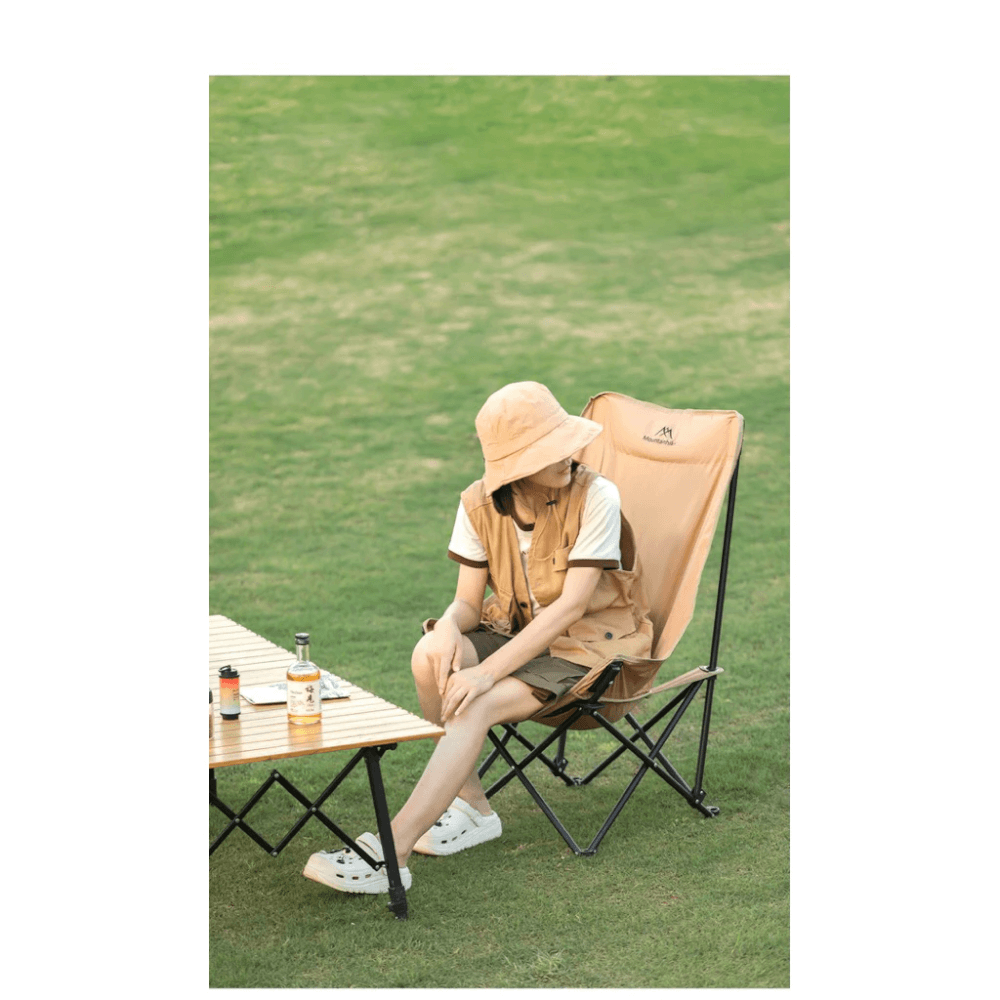 เก้าอี้พับพนักสูง MOUNTAINHIKER สีกากี