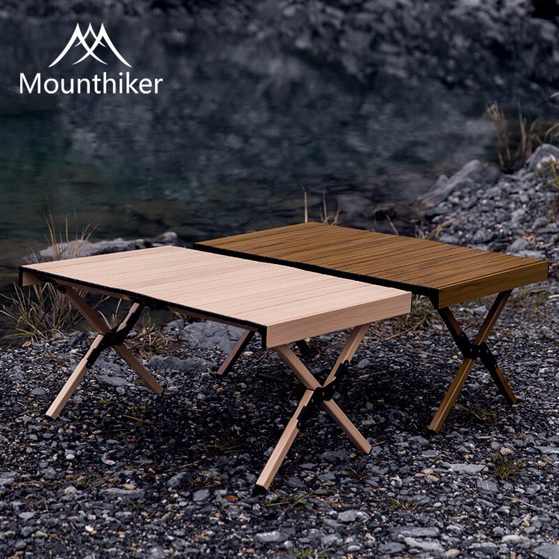 โต๊ะพับอลูมิเนียม MOUNTAINHIKER 90CM สีน้ำตาล