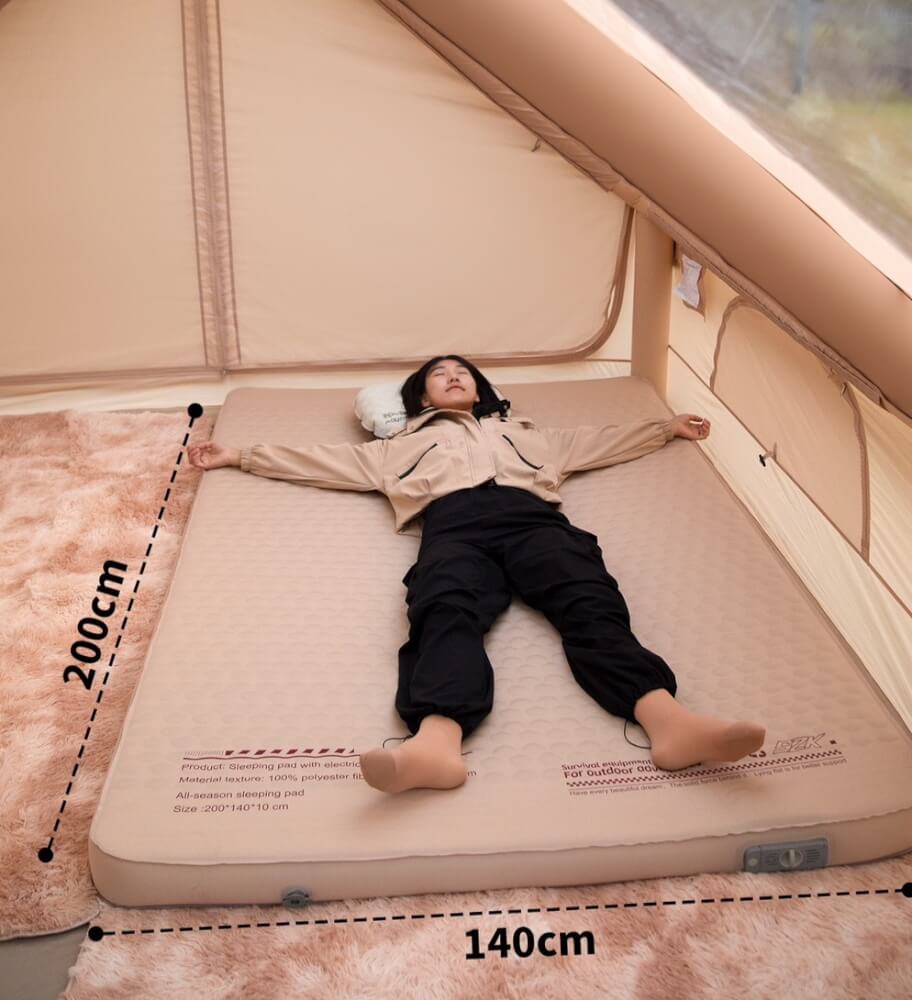 ที่นอนพองลมอัตโนมัติรุ่นใหม่ MOUNTAINHIKER สีกากี ขนาดคู่