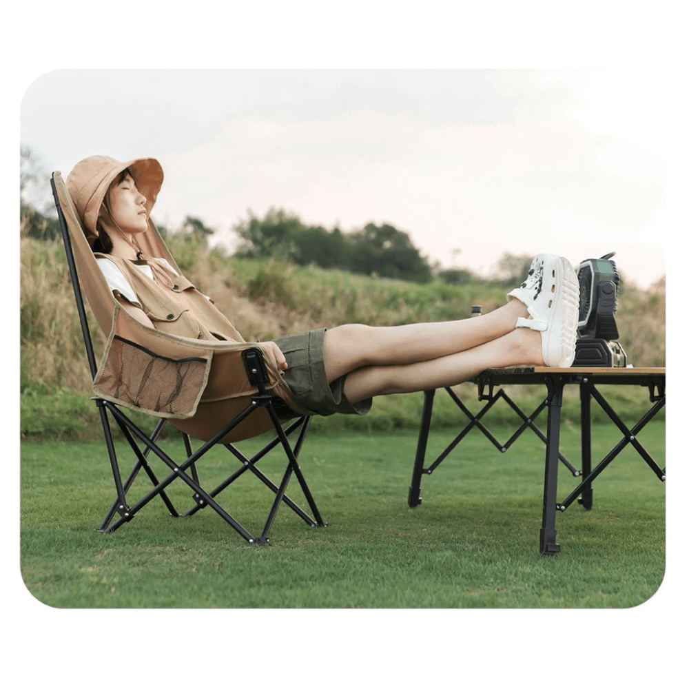 เก้าอี้พับพนักสูง MOUNTAINHIKER สีดำ
